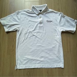 Nike Golf Dri-FIT men’s white Ballantine’s Scotch polo, size medium